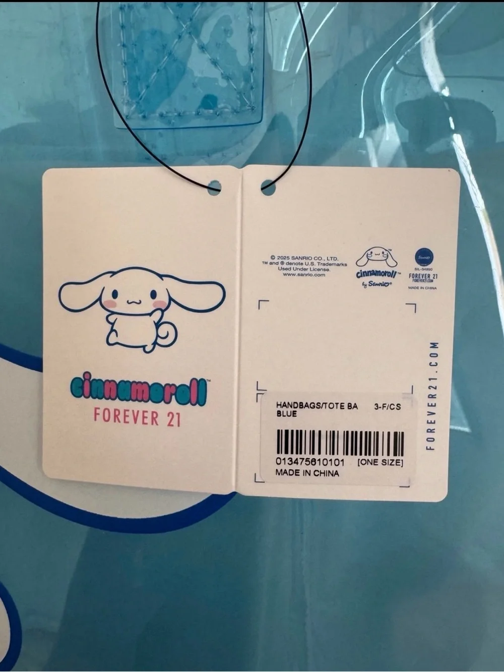 NWT Cinnamoroll x Forever 21 Blue Clear Tote Bag - Sanrio Limited Edition